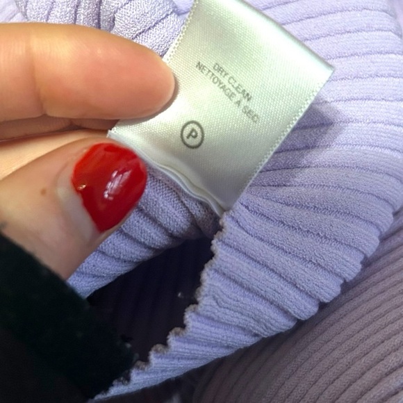 A.L.C. Brendan Stretchy Long Sleeve Ribbed Shirt Lilac Purple Size Small Spring - Picture 10 of 10